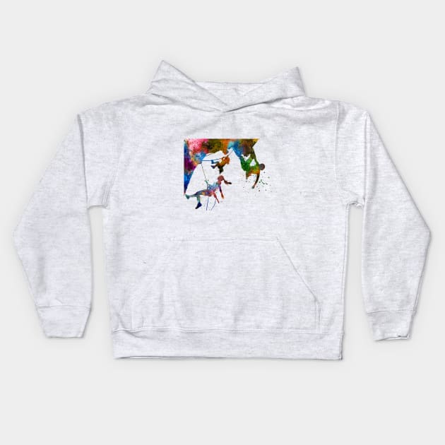 Rock climbing family Kids Hoodie by RosaliArt